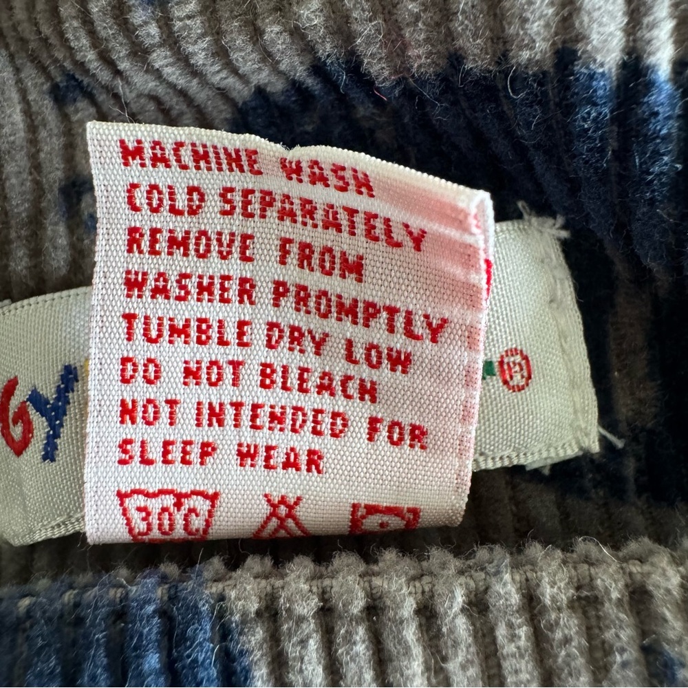 Gymboree Corduroy Overalls Size Small Vintage Gray Bear Toddler Adjustable - Picture 8 of 15